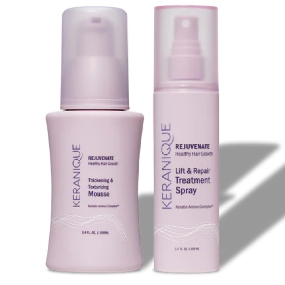 Keranique Rejuvenate Pink Thickening Mousse & Repair Spray Duo